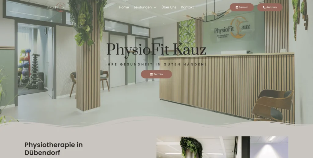 Modernes Webdesign – Homepage von PhysioFit Kauz scaled 1