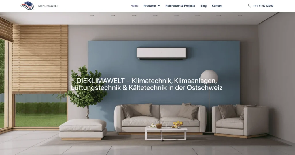 Screenshot der optimierten Website von dieklimawelt nach der SEO Optimierung durch LEOSA Webagentur. 1