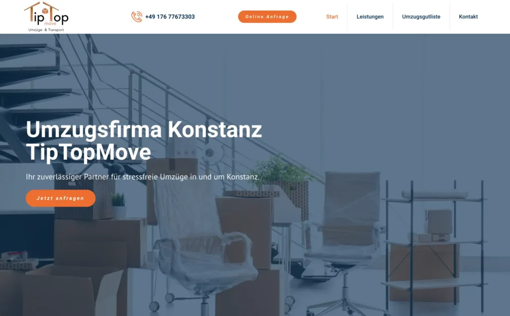 Website der Umzugsfirma Konstanz – Von LEOSA Webagentur erstellt